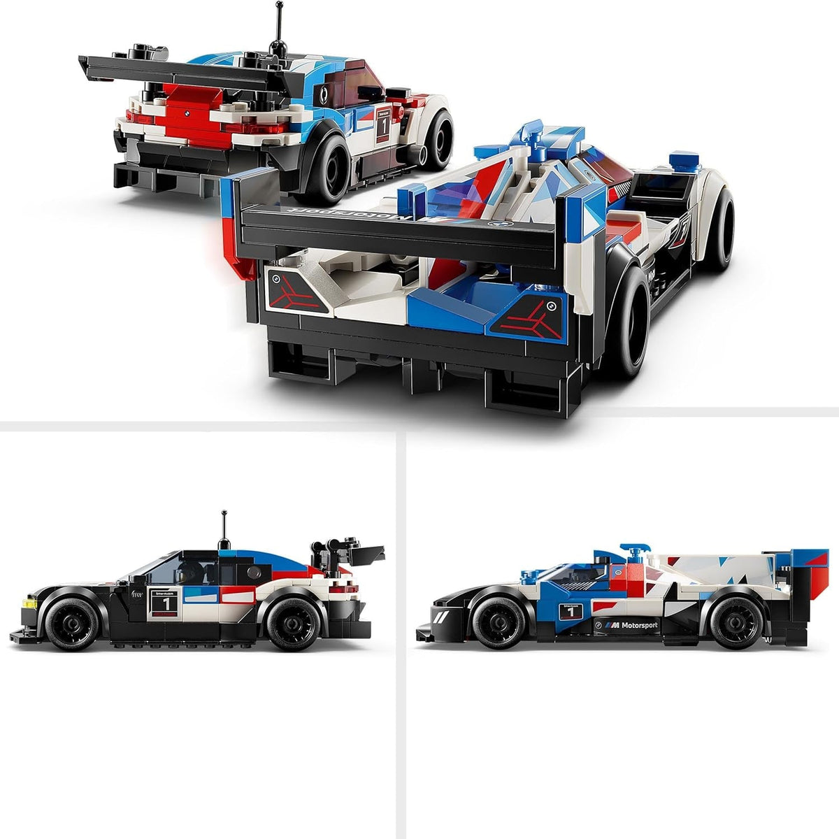 Speed Champions BMW M4 GT3 & BMW M Hybrid V8 Race Car Toys for 9 plus Year Old Boys & Girls, Buildable Model Vehicles with 2 Driver Minifigures, Kids' Bedroom Decoration, Birthday Gift Idea 76922