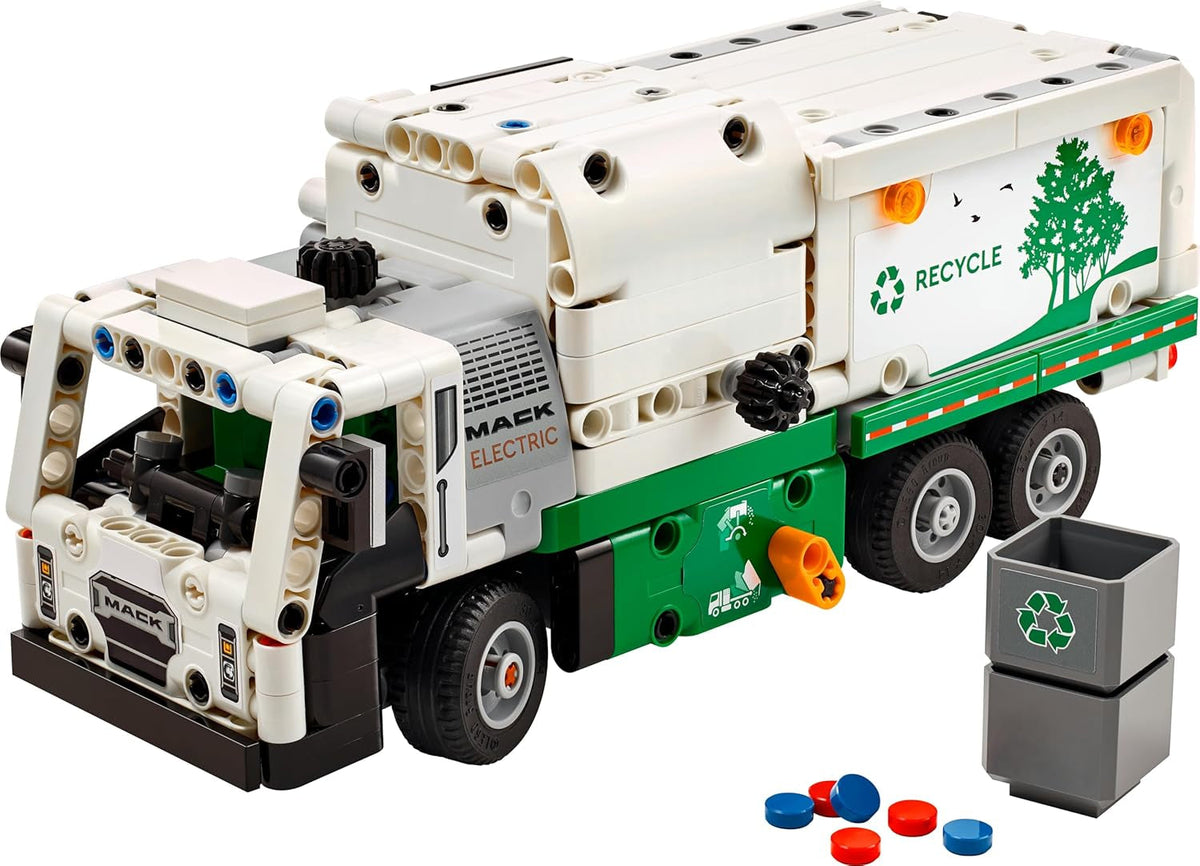 Technic Mack LR Electric Garbage Truck Toy for Boys & Girls Aged 8 plus Years Old, Recycling Bin Lorry with Realistic Features, Vehicle Gift Idea 42167
