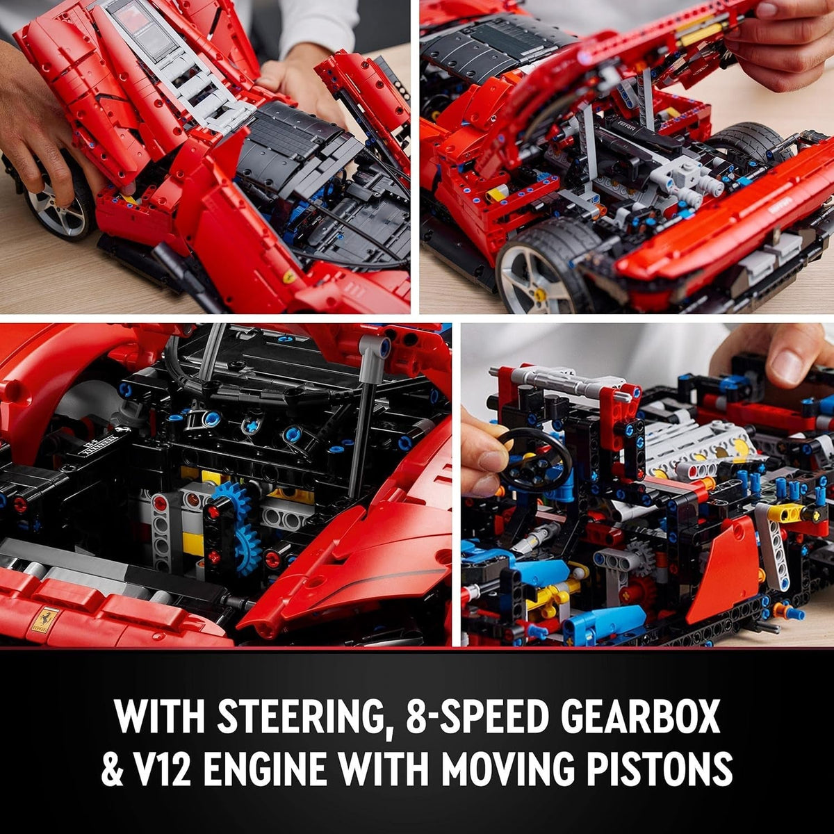 Technic Ferrari Daytona SP3, Race Car Model Building Kit, 1:8 Scale Advanced Collectible Set for Adults & Teens, Ultimate Cars Concept Series, Gift Idea for Men, Women, Him or Her 42143