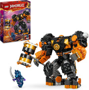 NINJAGO Cole’S Elemental Earth Mech, Action Figure Toy, Dragons Rising Building Set with Ninja Character Cole Minifigure, Gift for 7 plus Year Old Boys, Girls & Kids 71806
