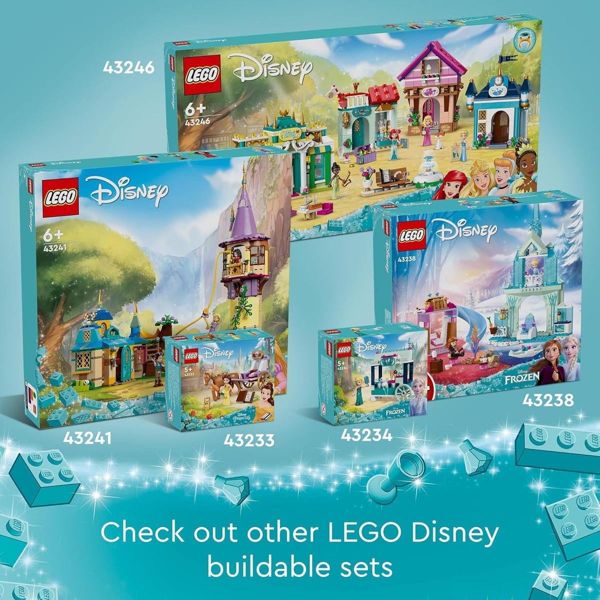 ǀ Disney Princess Elsa’S Frozen Castle Buildable Toy for 4 plus Year Old Girls and Boys, Includes Princess Elsa and Anna Mini-Doll Figures and 2 Animal Toys, Fun Birthday Gift 43238