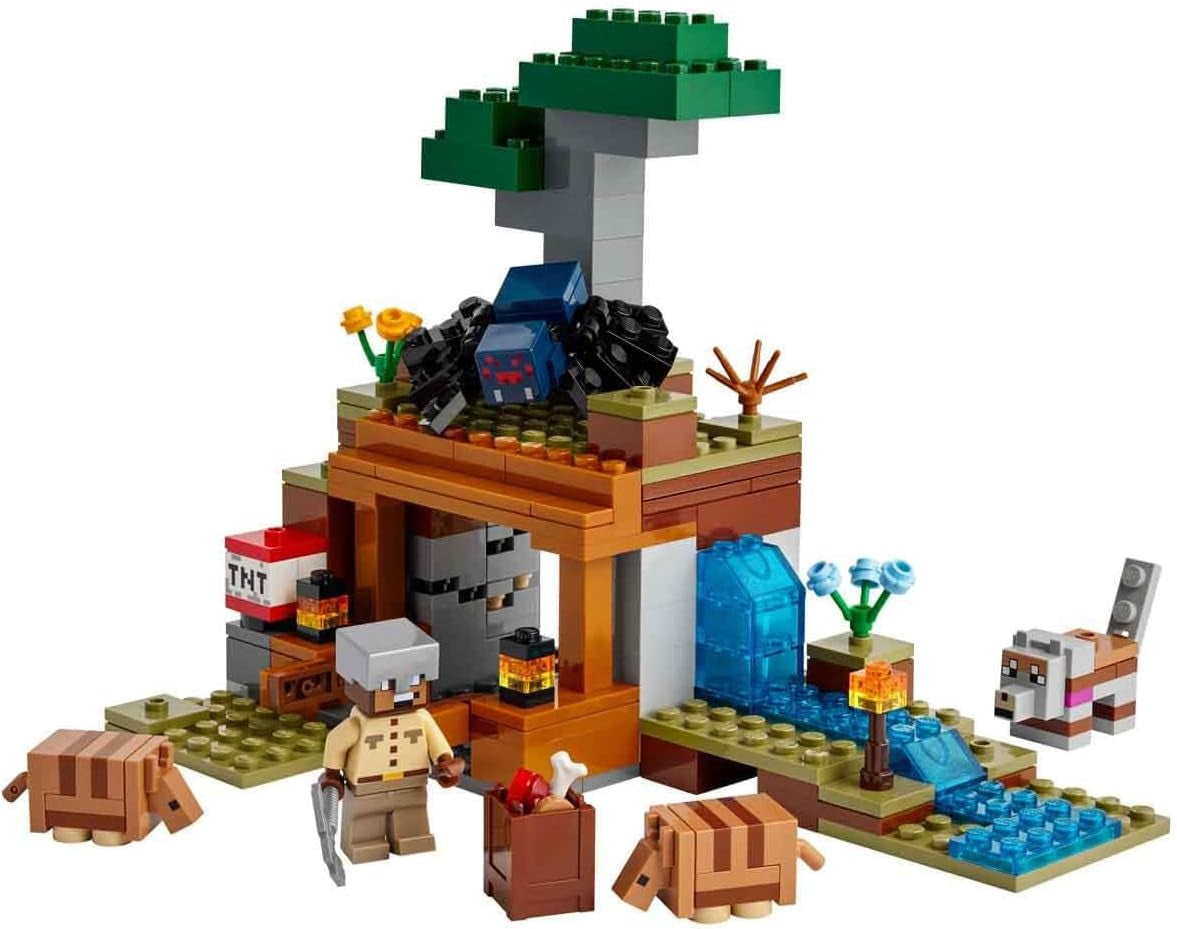Minecraft the Armadillo Mine Expedition Set - Building Toy for 8+ Year Old Girls & Boys, with Cave Spider and Wolf Figures for Pretend Play - Birthday Gift Idea 21269