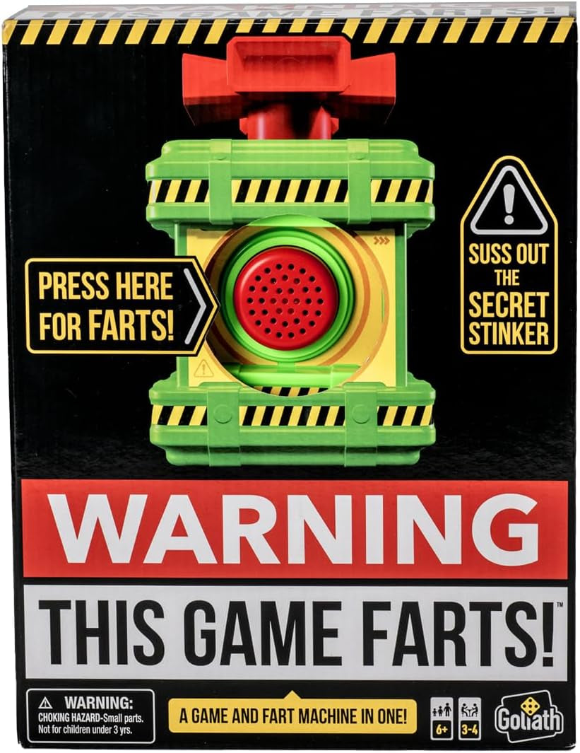 Games: Warning: This Game Farts | Sniff Out the Stinker to Win! | for 3-4 Players | for Ages 6 +, Black