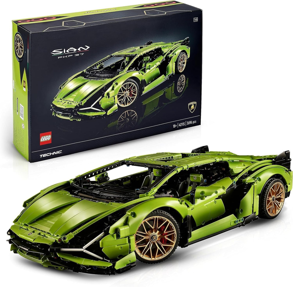 Technic Lamborghini Sián FKP 37 Race Car Model Building Kit for Adults, Idea for Men and Women, Advanced Collectible Set 42115