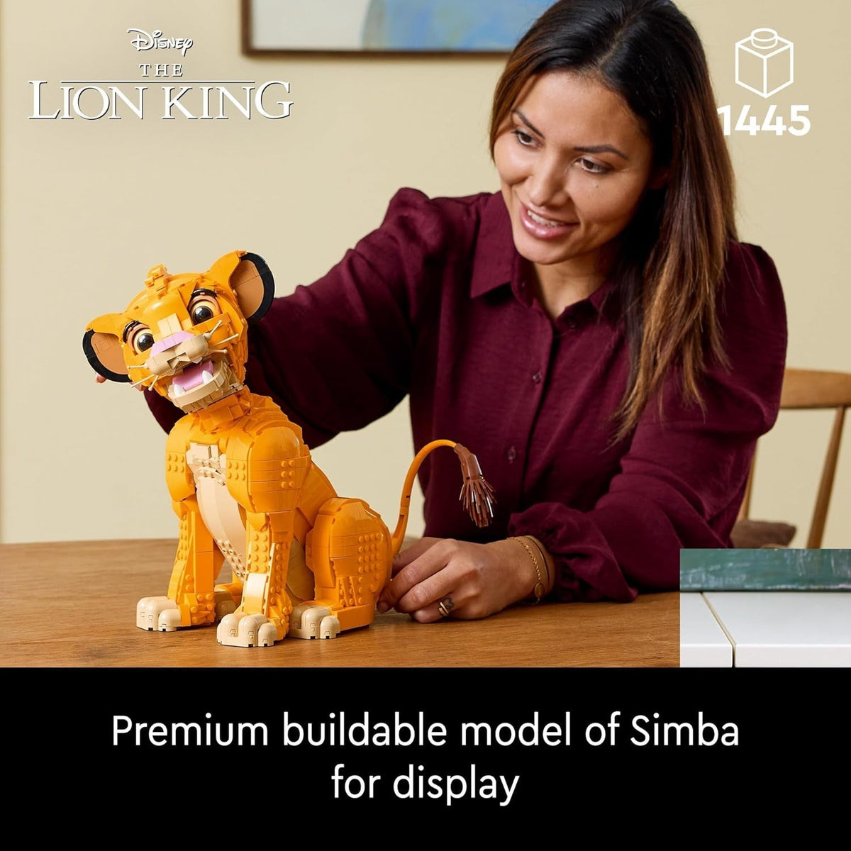 ǀ Disney Young Simba the Lion King, Collectible Animal Figure Building Set, Model Kit for Adults to Build, Home or Office Décor, Nostalgic Gift Idea for Women, Men, Her, Him and Fans 43247