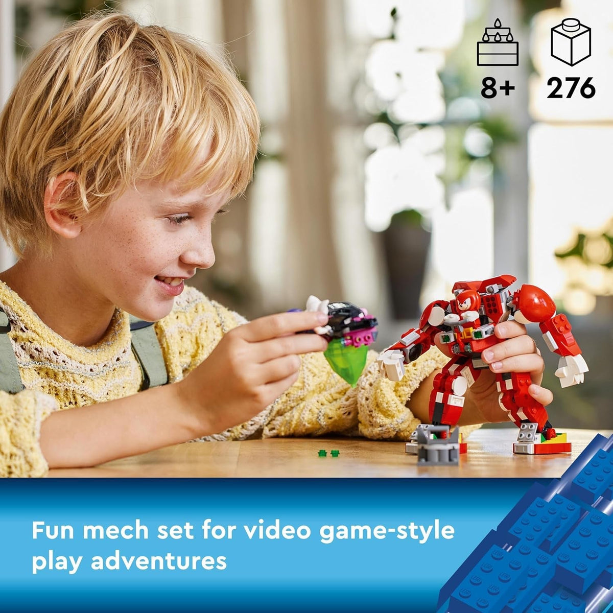 Sonic the Hedgehog Knuckles’ Guardian Mech, Action Figure Toy for Kids Boys & Girls with Video Game Character Figures Incl. Knuckles and Rouge the Bat, plus a Master Emerald, Fun Gift Idea 76996