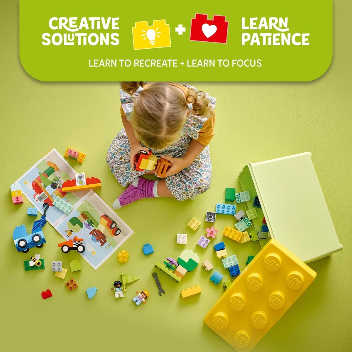 DUPLO Classic Cars and Trucks Brick Box Toddler Learning Toys, Features a Race Car and Truck Toy for 18 Month Old Boys & Girls, Creative Vehicle Set to Develop Fine Motor Skills 10439