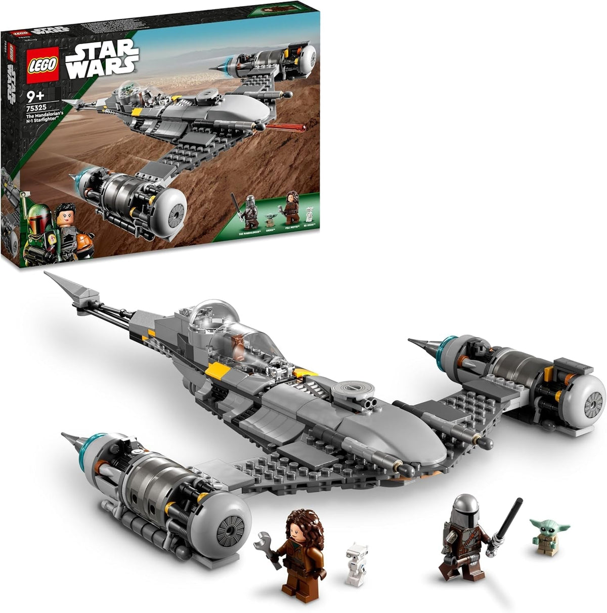 Star Wars the Mandalorian'S N-1 Starfighter Building Toy, the Book of Boba Fett, Gift Idea for Kids, Boys & Girls Age 9 plus with Baby Yoda and Droid Figures 75325