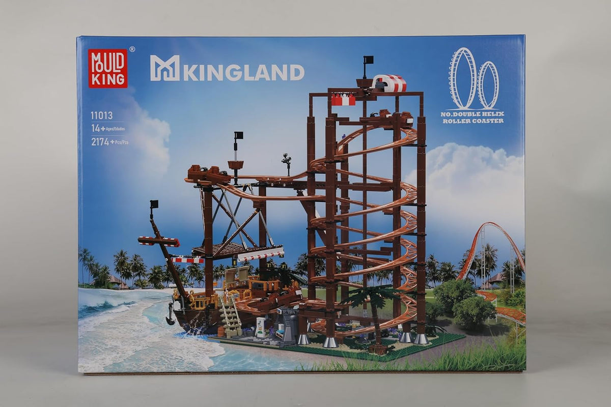 11013 Looping Roller Coaster Building Kit, Funfair Theme Park Building Kit with Roller Coaster and Pirate Ship, Model Kit for Adults (2174 Pieces)