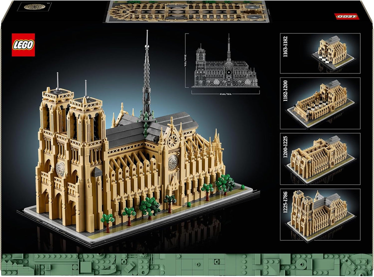 Architecture Notre-Dame De Paris Set, Model Kit for Adults to Build, Home or Office Décor, Collectible Gift for History-Loving Men, Women, Him or Her 21061