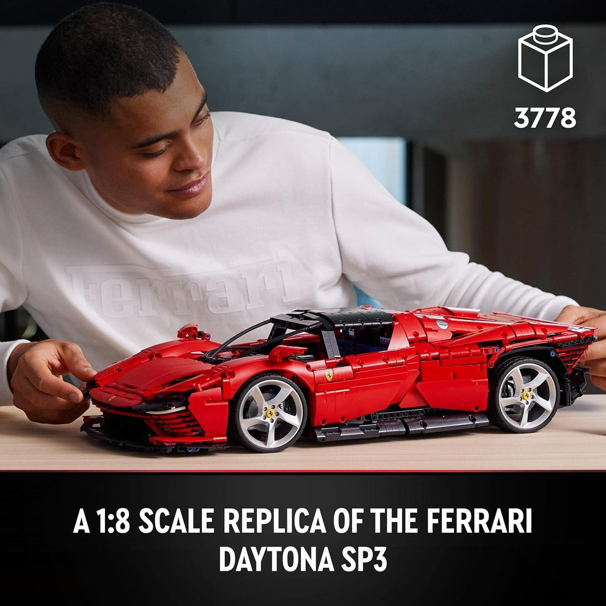 Technic Ferrari Daytona SP3, Race Car Model Building Kit, 1:8 Scale Advanced Collectible Set for Adults & Teens, Ultimate Cars Concept Series, Gift Idea for Men, Women, Him or Her 42143