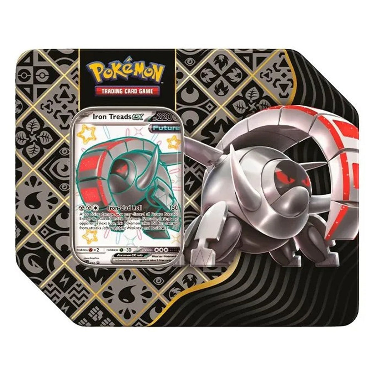 Pokemon TCG Scarlet & Violet Paldean Fates 7" Tin - Shiny Iron Treads Ex