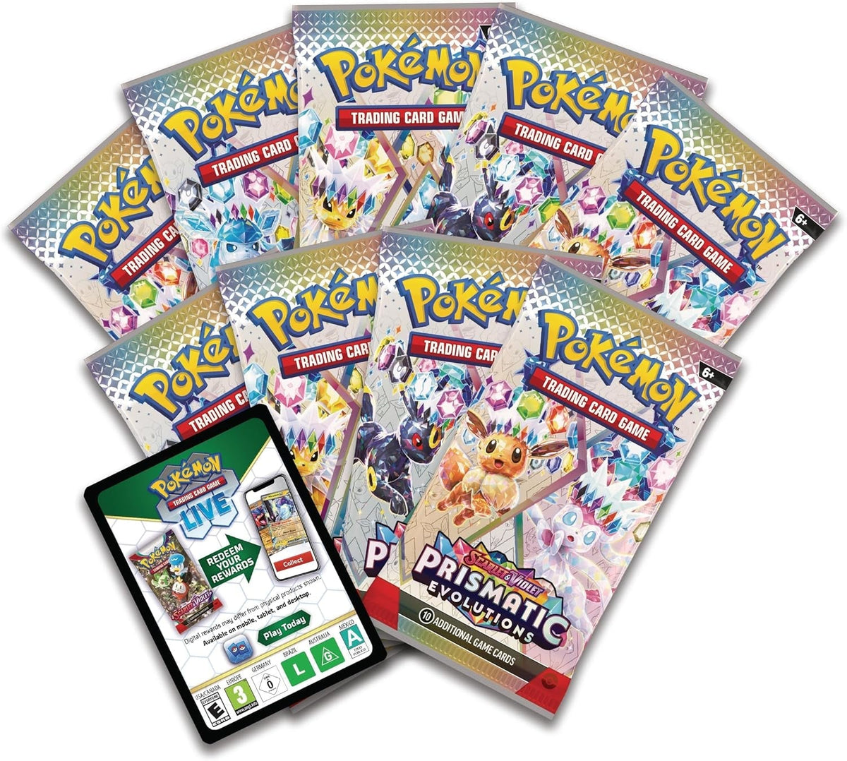 TCG: Scarlet & Violet—Prismatic Evolutions Elite Trainer Box (1 Full Art Promo Card, 9 Boosters & Premium Accessories)