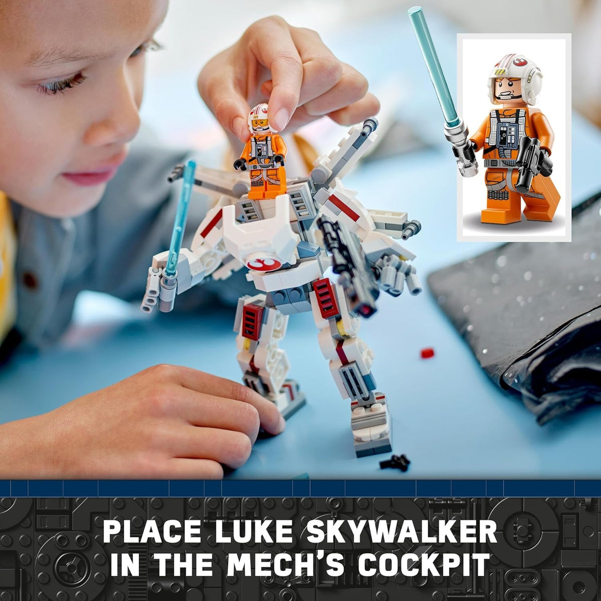 Star Wars Luke Skywalker X-Wing Mech, Collectible Building Toy for 6 plus Year Old Boys, Girls & Kids, with a Character Minifigure for Fantasy Action-Adventures, Small Creative Gift Idea 75390