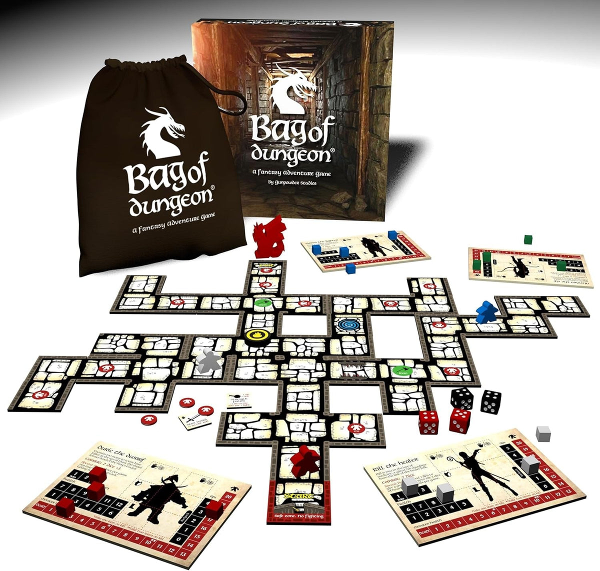 Bag of Dungeon - a Popular Fantasy Crawler Adventure Board Game | Enter the Dragon'S Lair | 1-4 Players | Age 7+ | Simple-To-Play | Family Games | Tabletop RPG | Classic Dnd Style Gaming | 3Rd Edition