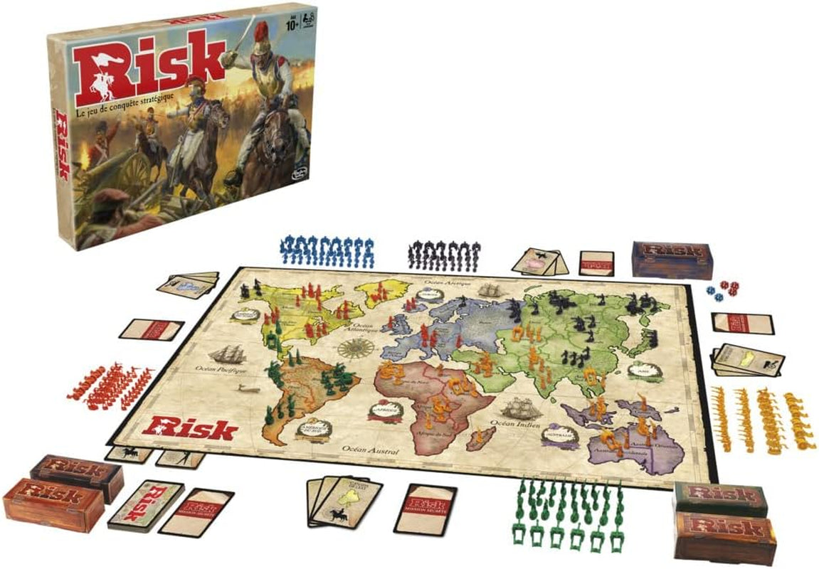 Risk, Classic Strategy Board Game for 2-5 Players, Family Games for 10+ Year Old Kids