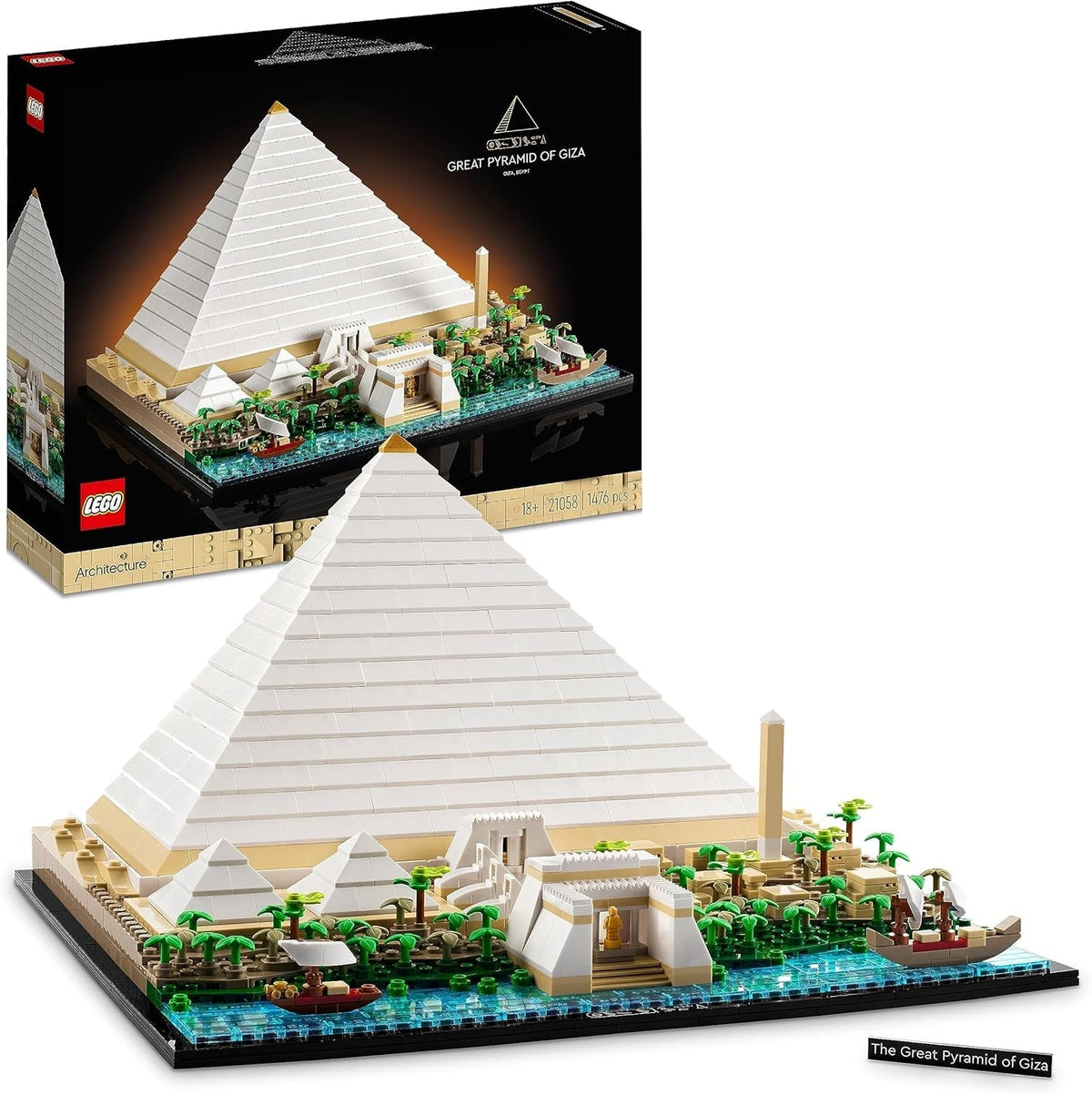 Architecture Great Pyramid of Giza Set, Home Decor Model Building Kit, Gift Idea for Adults, Men, Women, Mum, Dad, Creative Activity, Famous Landmarks Collection 21058
