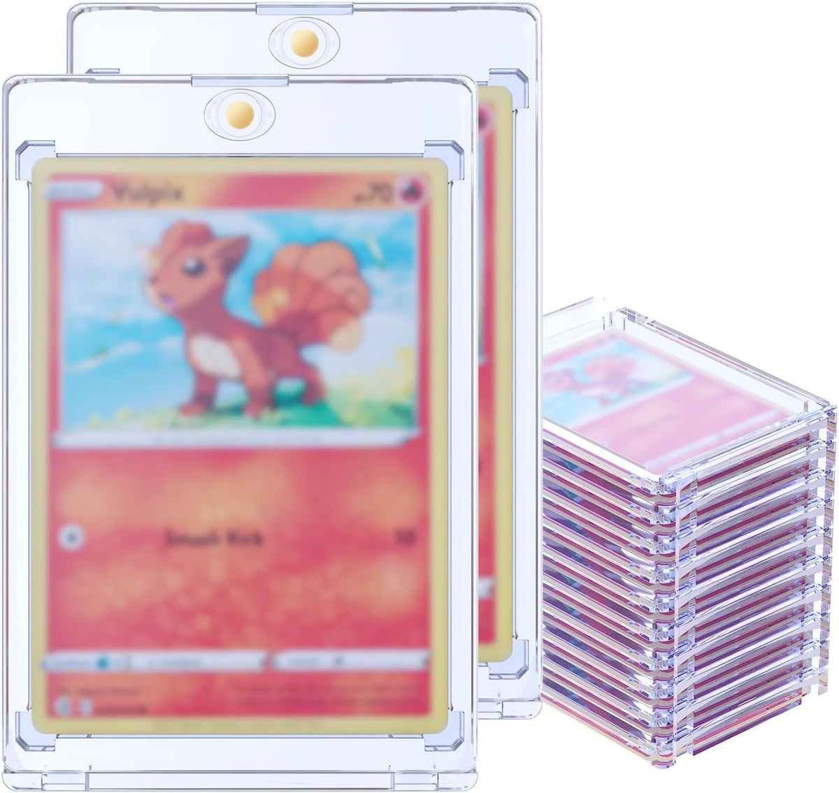 130PT Magnetic Card Holder,Upgraded Version Game Card Case,10 PCS Magnetic Trading Card Holders, Hard Protective Game Card Storage Case with UV & Blue-Ray Protection