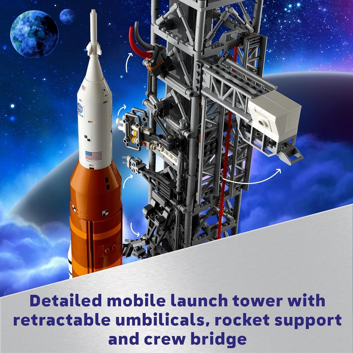 Icons NASA Artemis Space Launch System Set, Model Kit for Adults to Build, Includes an Orion Capsule and Launch Tower, Home and Office Desk Decor, Gifts for Men, Women, Him or Her 10341