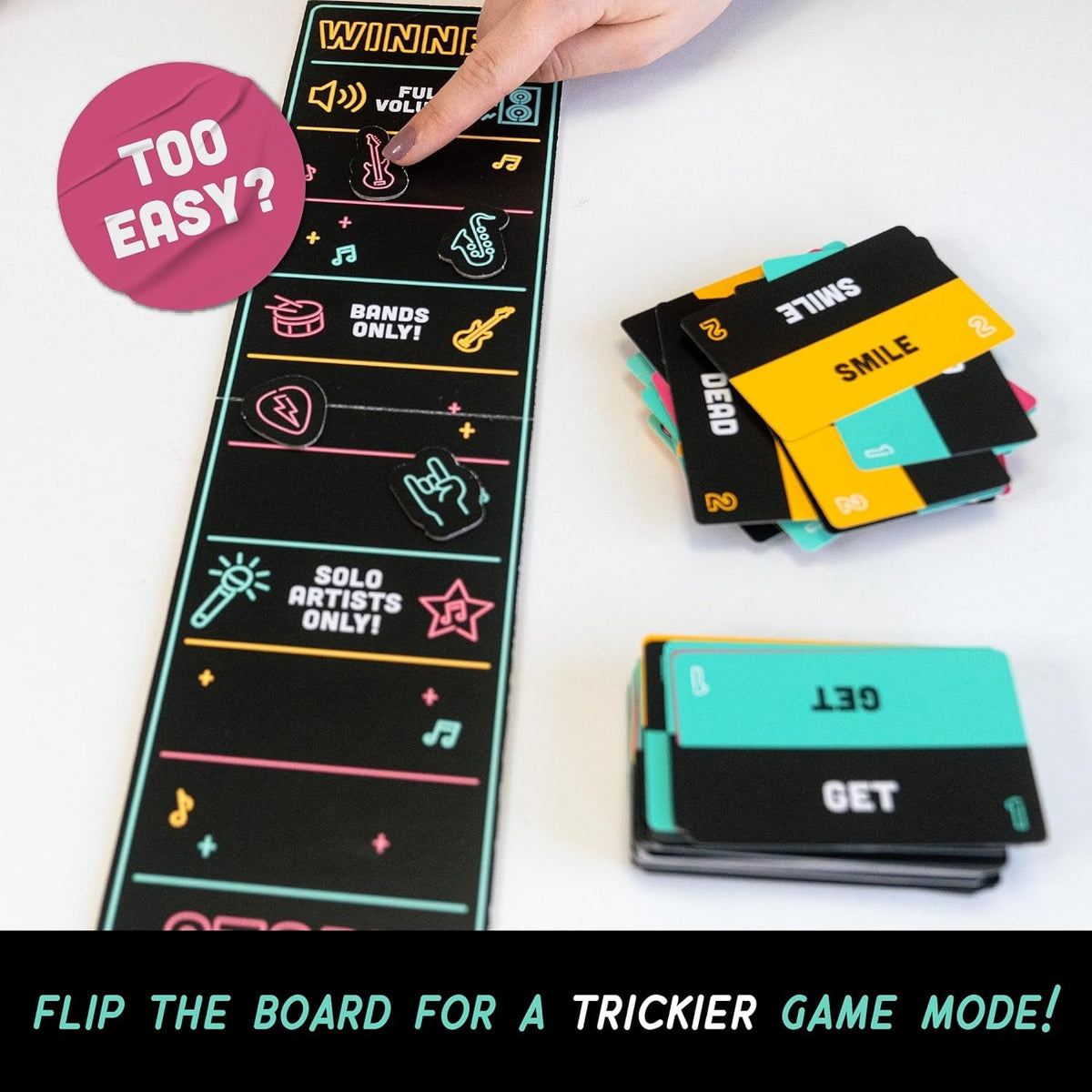 Grab the Mic - the Family Karaoke Game 8+ Year Olds, 2-10 Players - Board Game for Bad Singers - 250 Lyric Cards for Fun Hilarious Games Night, Birthday Party, Kids Gift