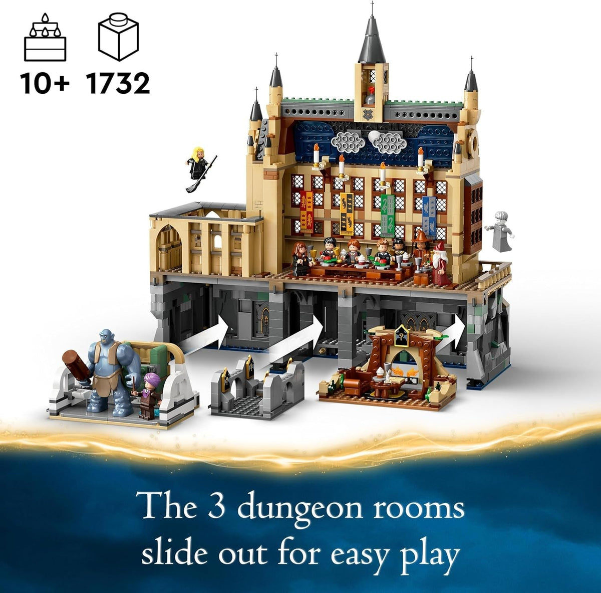 Harry Potter Hogwarts Castle: the Great Hall Set, Collectible Toy Playset for Kids, Boys & Girls, with 11 Minifigures Incl. Hermione Granger and Ron Weasley, Wizarding World Gift for Fans 76435