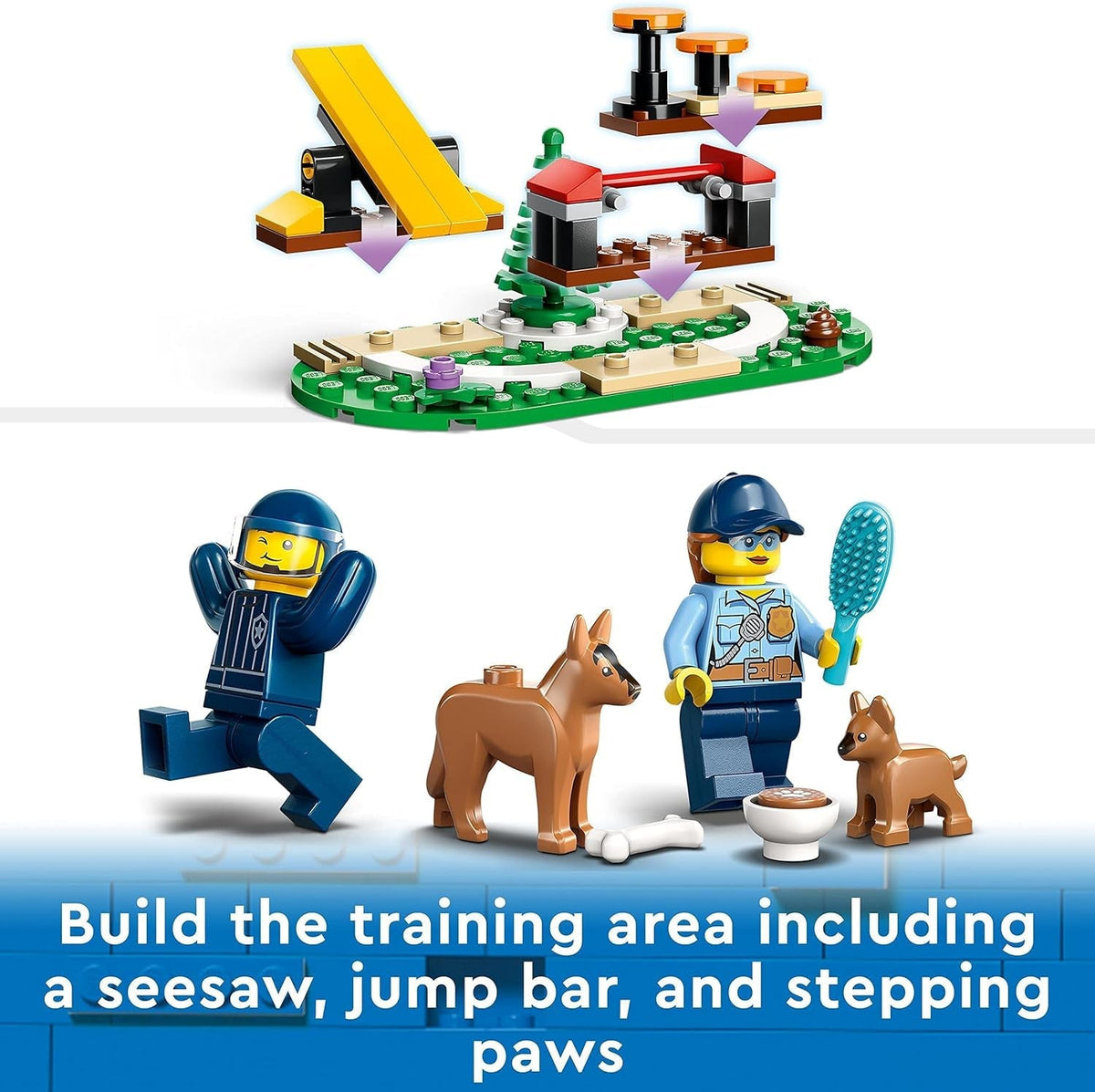 60369 City Mobile Police Dog Training Set, SUV Toy Car with Trailer, Obstacle Course and Puppy Figures, Animal Playset for Boys and Girls Aged 5 Plus