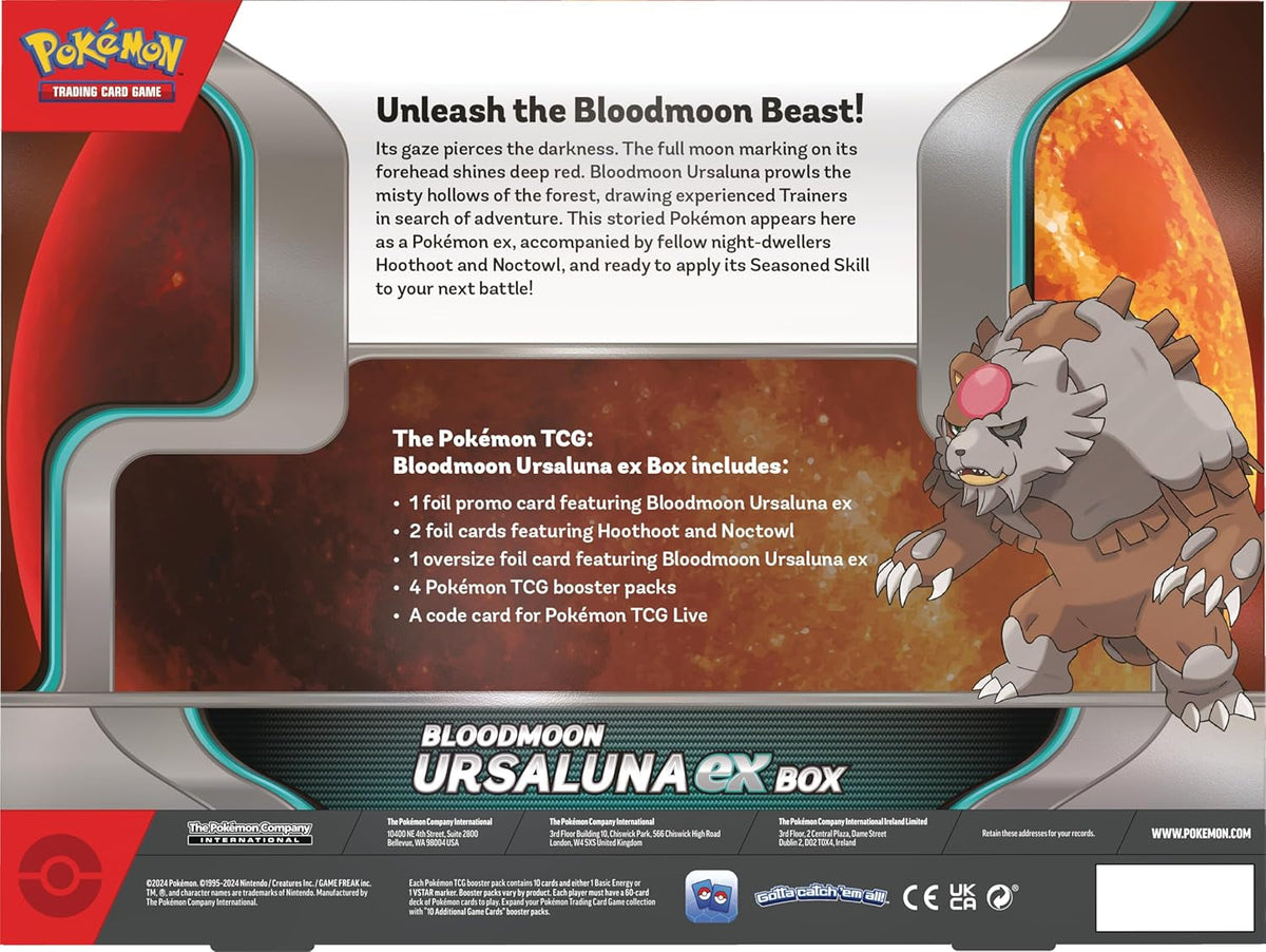 TCG: Bloodmoon Ursaluna Ex Box (1 Foil Promo Card, 2 Foil Cards, 1 Oversize Foil Card & 4 Booster Packs)