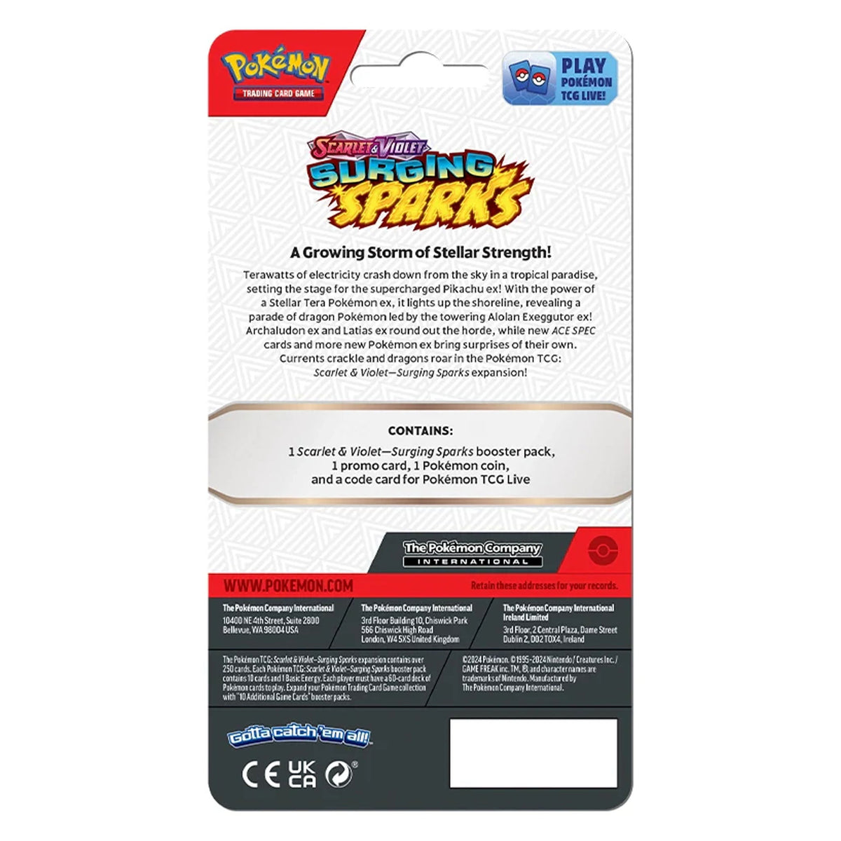Pokemon TCG Scarlet & Violet Surging Sparks Premium Checklane Blister - Alakazam