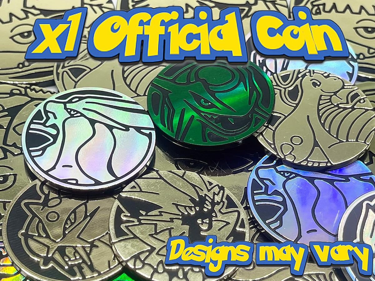 Ultimate Shiny Card Mini Tin Bundle - 50 Random Cards Guaranteed 10 Holos + 1 Rare Shiny Card + 1 Coin plus  Card Compatible with Pokemon TCG