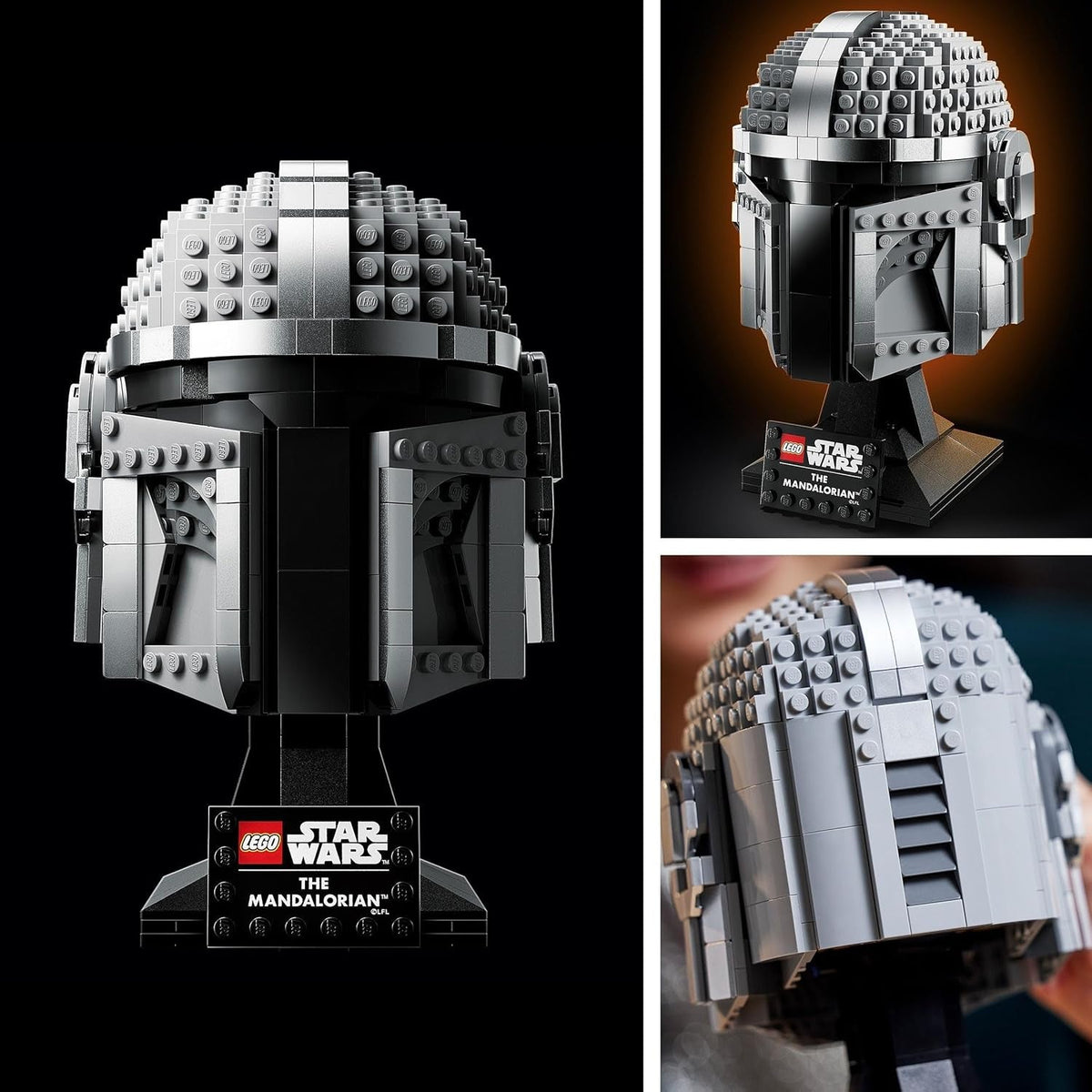 Star Wars the Mandalorian Helmet Model Building Kit, Collectible Display Set for Adults, Gift Idea for Men, Women, Him or Her 75328
