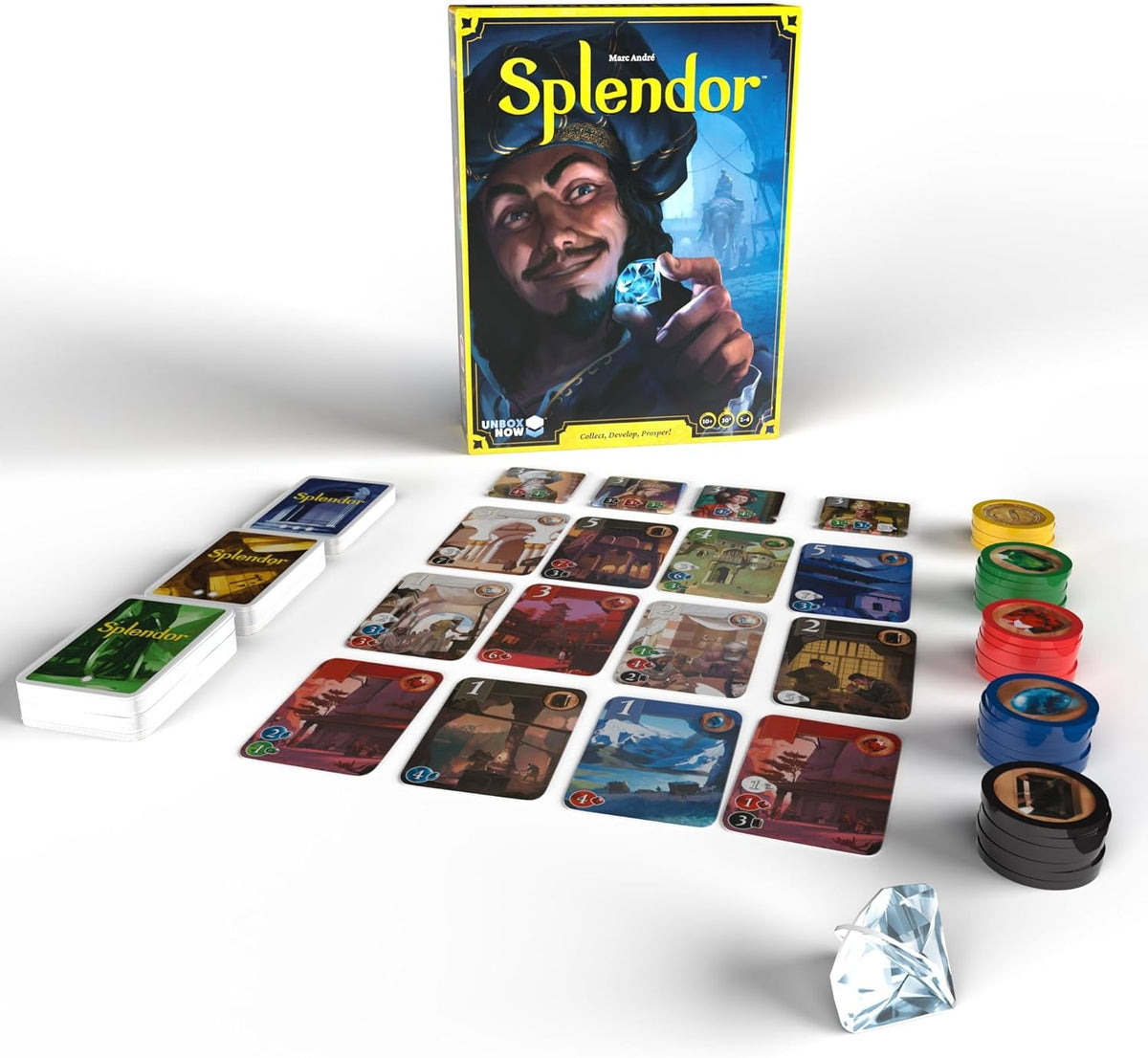 UNBOX NOW | Splendor | Board Game | Ages 10+ | 2 to 4 Players | 30 Minutes Playing Time