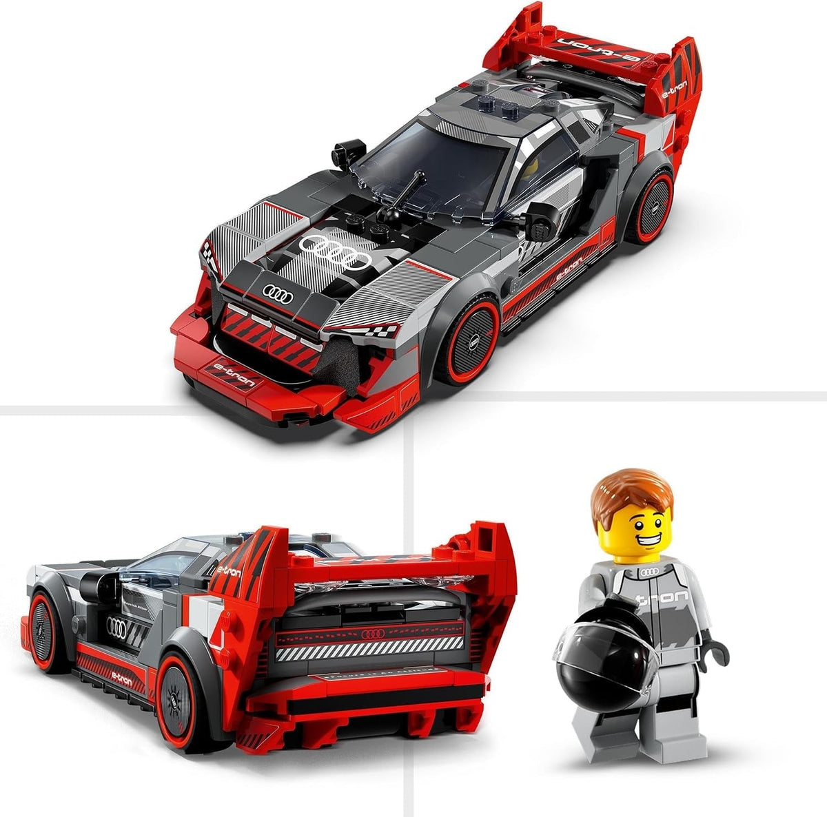 Speed Champions Audi S1 E-Tron Quattro Race Car Toy Vehicle, Buildable Model Set for Kids, Playable Display Gift Idea for 9 plus Year Old Boys and Girls Who Enjoy Independent Play 76921