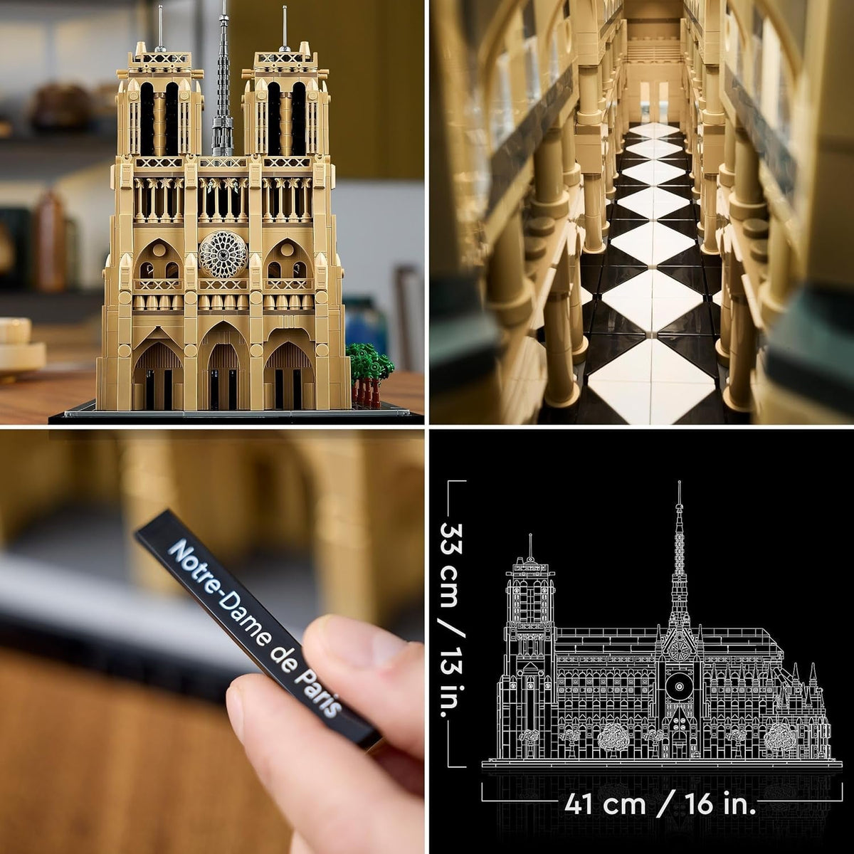Architecture Notre-Dame De Paris Set, Model Kit for Adults to Build, Home or Office Décor, Collectible Gift for History-Loving Men, Women, Him or Her 21061