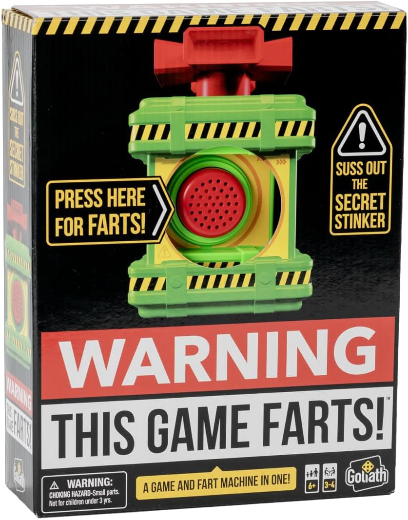 Games: Warning: This Game Farts | Sniff Out the Stinker to Win! | for 3-4 Players | for Ages 6 +, Black
