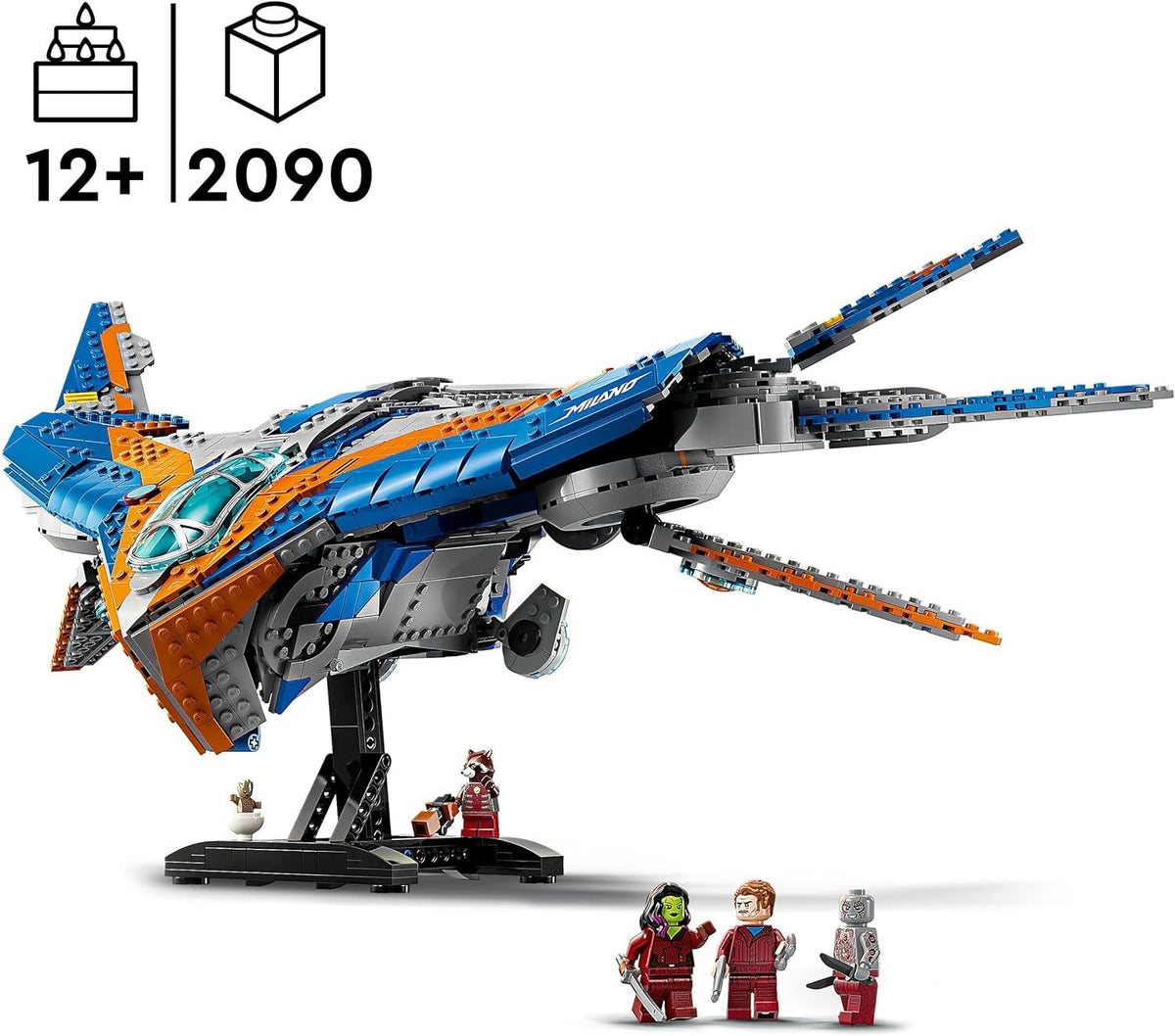 Marvel Guardians of the Galaxy: the Milano Buildable Spaceship Toy, Set with 4 Super-Hero Minifigures Including Rocket, plus a Baby Groot Figure, Avengers Gift for Boys, Girls and Teens 76286