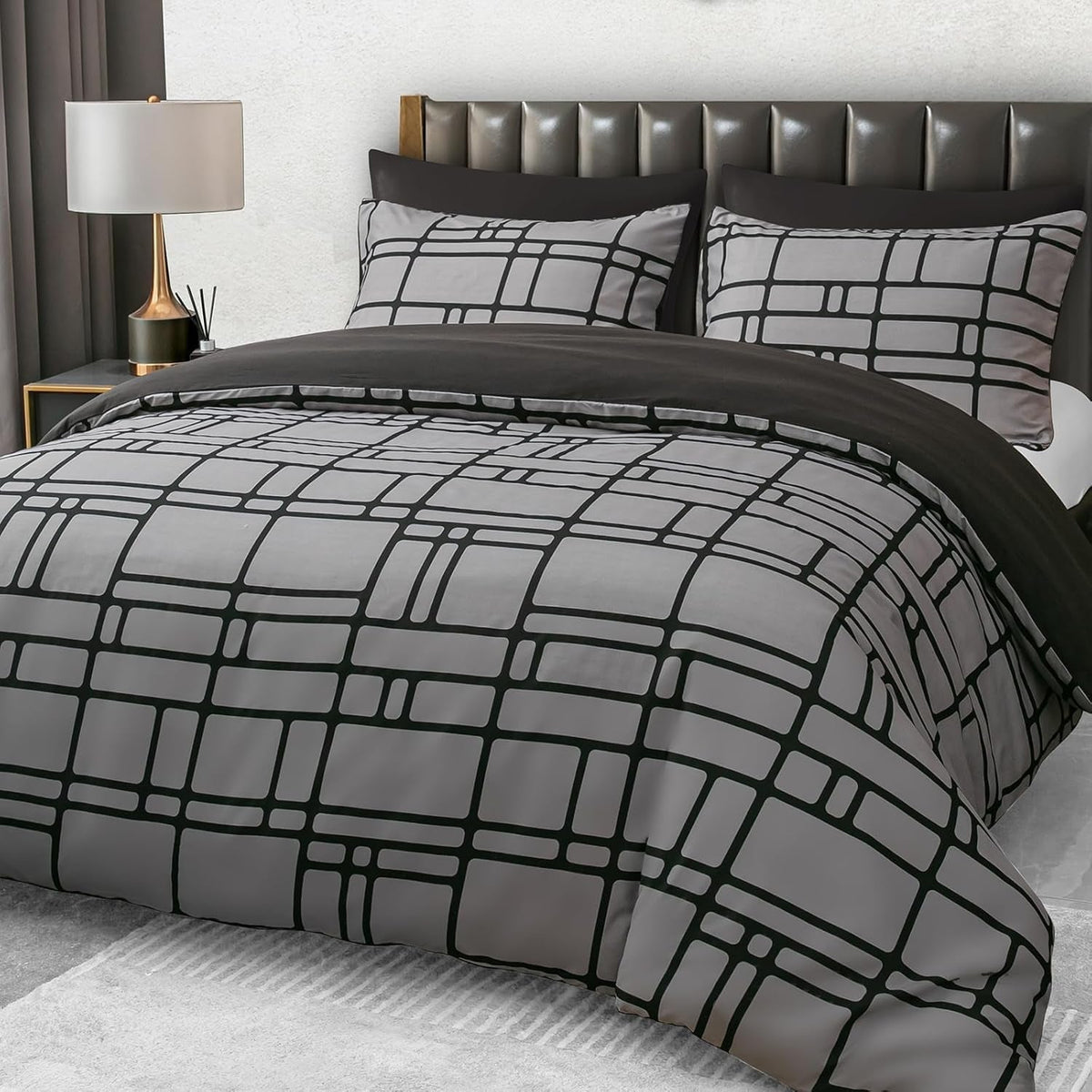 Double Duvet Set Premium Brushed Microfiber Duvet Cover Double Ultrasoft Hypoallergenic Duvet Double Cover Set Non Iron Luxury Bedding Set with Zipper Closure