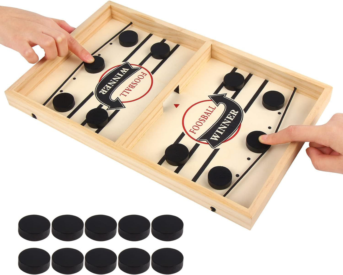 Funny Fast Sling Puck Game, Slingshot Hockey Game, Winner Board Game Toy, Funny Wooden Paced Sling Puck Winner Board Table Game, Parent-Child Interactive Toy Party Game for Adults
