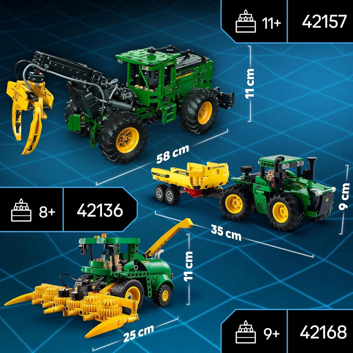 Technic John Deere 9700 Forage Harvester, Tractor Toy for Kids, Farm Set, Vehicle Model Building Kit with Realistic Functions for Imaginative Play, Gift for Boys and Girls Aged 9 plus 42168