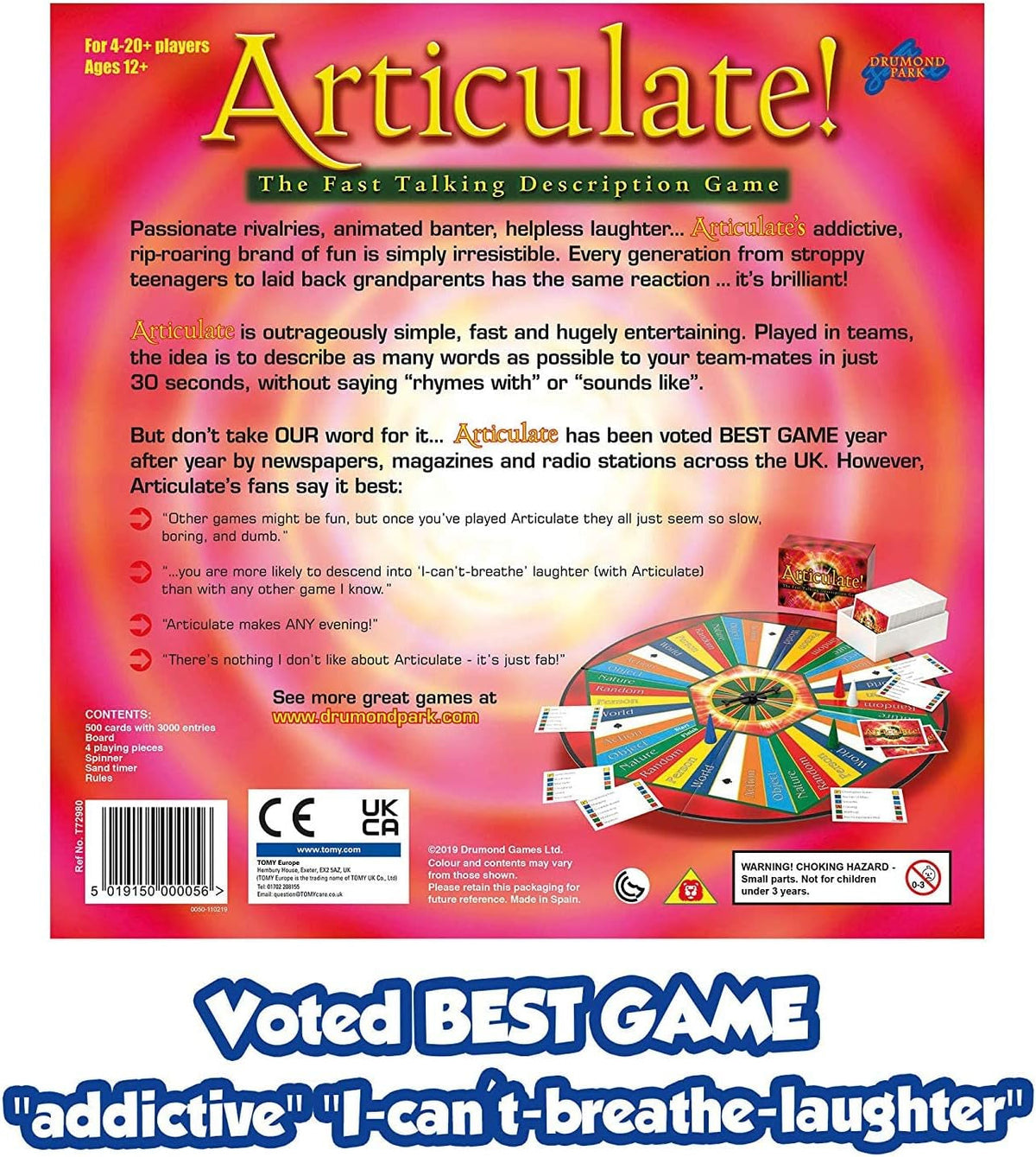 Articulate Family Board Game, the Fast Talking Description Games for Adults and Kids Suitable from 12+ Years for 4-20+ Players