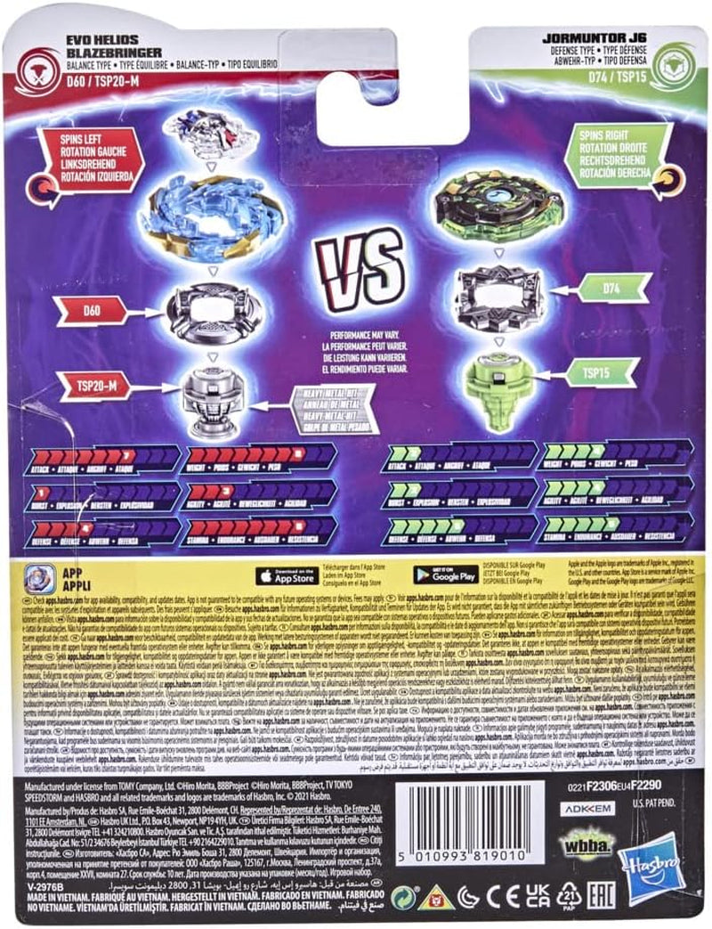 Beyblade Burst Surge Speedstorm Battle Pack Twin Packs - Evo Helios Blazebringer and Jormuntor J6