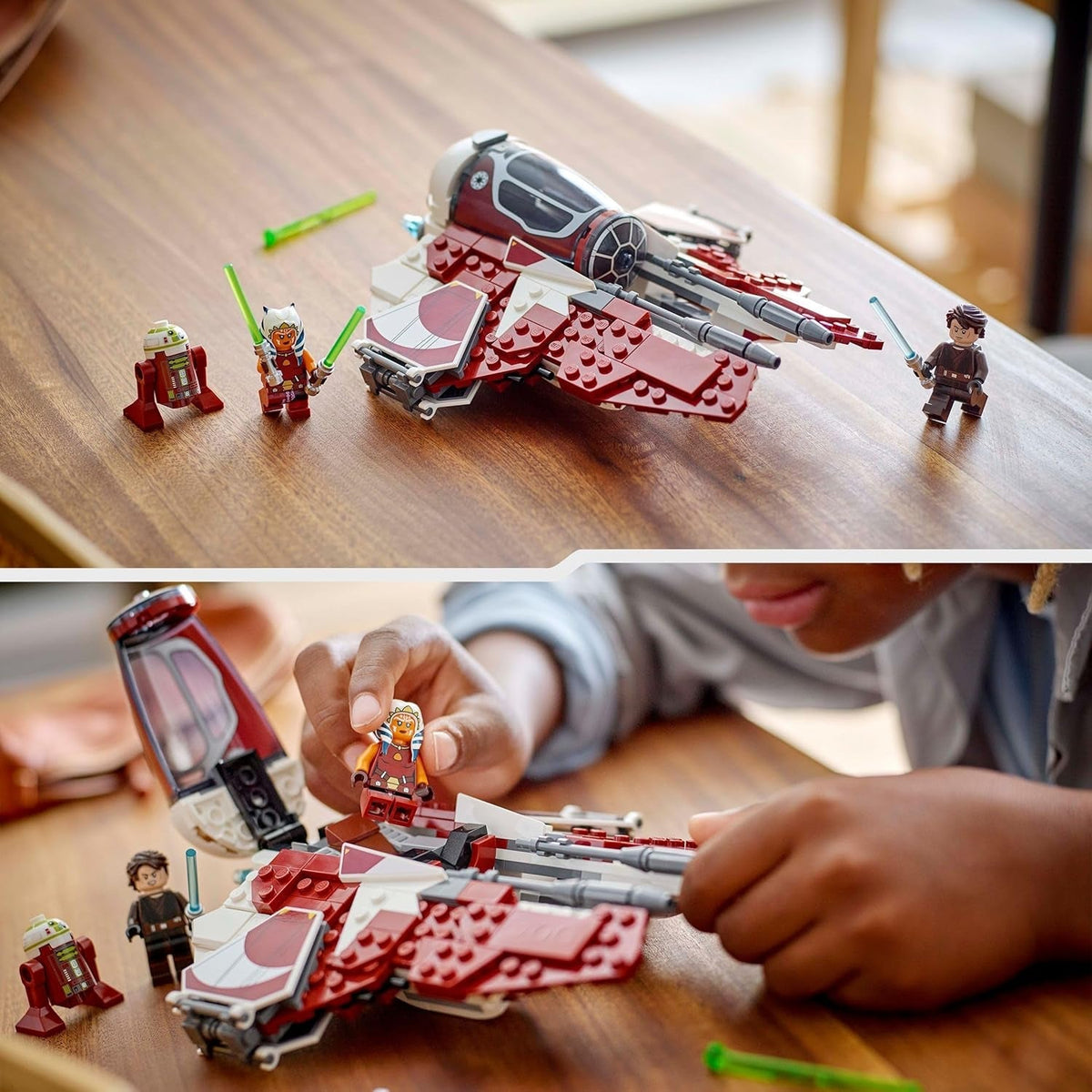 Star Wars 75401 Ahsoka’S Jedi Interceptor Building Toy Features 2 Minifigures with Lightsabers Incl. Anakin Skywalker, plus an R7-A7 Droid Figure for the Clone Wars Fans, 8+ Year Old Boys & Girls