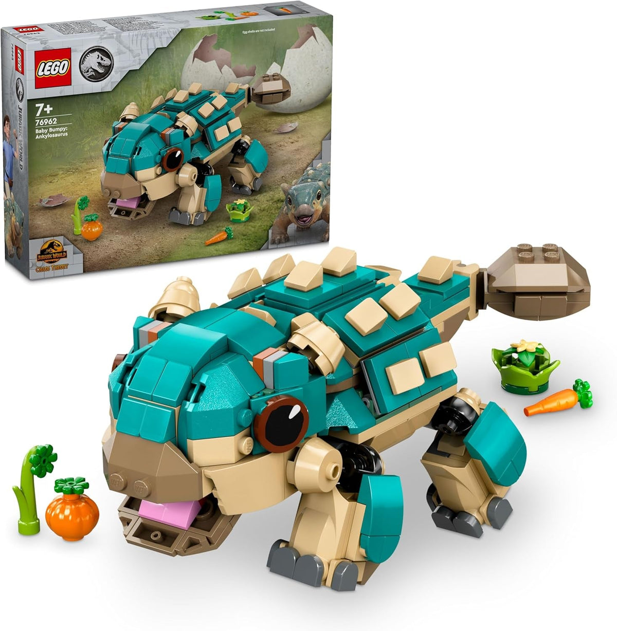 Jurassic World Baby Bumpy: Ankylosaurus Dinosaur Toy for Camp Cretaceous Fans and 7 plus Year Old Kids, Creative Adventure Set for Independent Play, Gift for Boys and Girls 76962