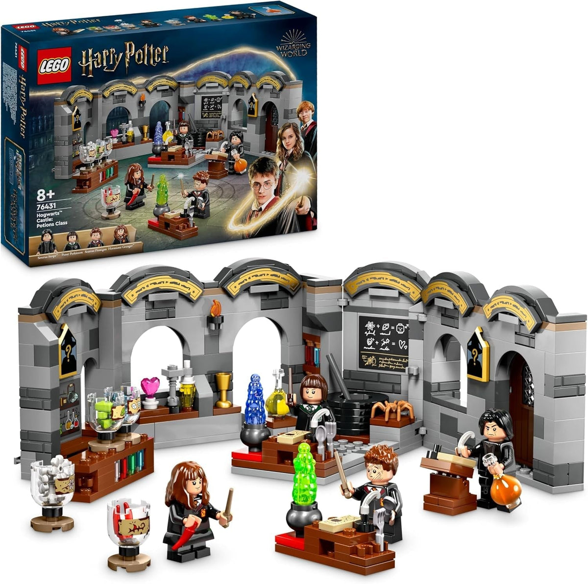 Harry Potter Hogwarts Castle: Potions Class Set, Buildable Wizarding World Toy for 8 plus Year Old Boys, Girls & Kids, with 4 Character Minifigures Incl. Hermione Granger, Magical Gift Idea 76431