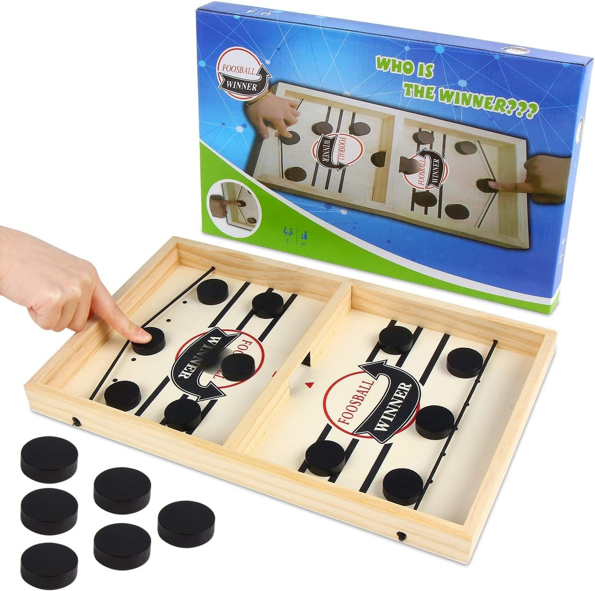 Funny Fast Sling Puck Game, Slingshot Hockey Game, Winner Board Game Toy, Funny Wooden Paced Sling Puck Winner Board Table Game, Parent-Child Interactive Toy Party Game for Adults