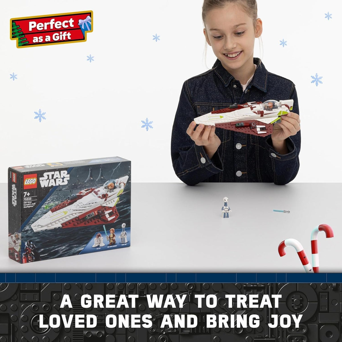 Star Wars Obi-Wan Kenobi’S Jedi Starfighter, Buildable Toy for 7 plus Year Old Boys & Girls, with Taun We Minifigure, Droid Figure and Lightsaber, Attack of the Clones Set, Gift Idea 75333