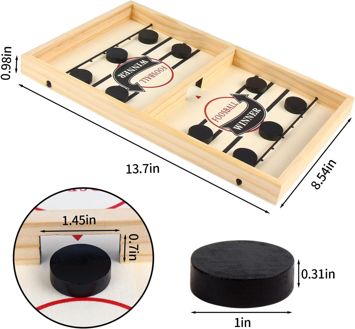 Funny Fast Sling Puck Game, Slingshot Hockey Game, Winner Board Game Toy, Funny Wooden Paced Sling Puck Winner Board Table Game, Parent-Child Interactive Toy Party Game for Adults