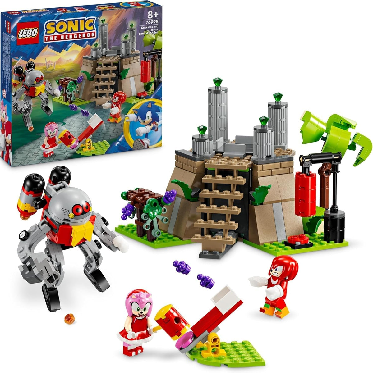 Sonic the Hedgehog Knuckles and the Master Emerald Shrine Video Game Collectible Toy for Kids, Gamer Gift, Adventure Building Set for 8 plus Year Old Boys and Girls 76998