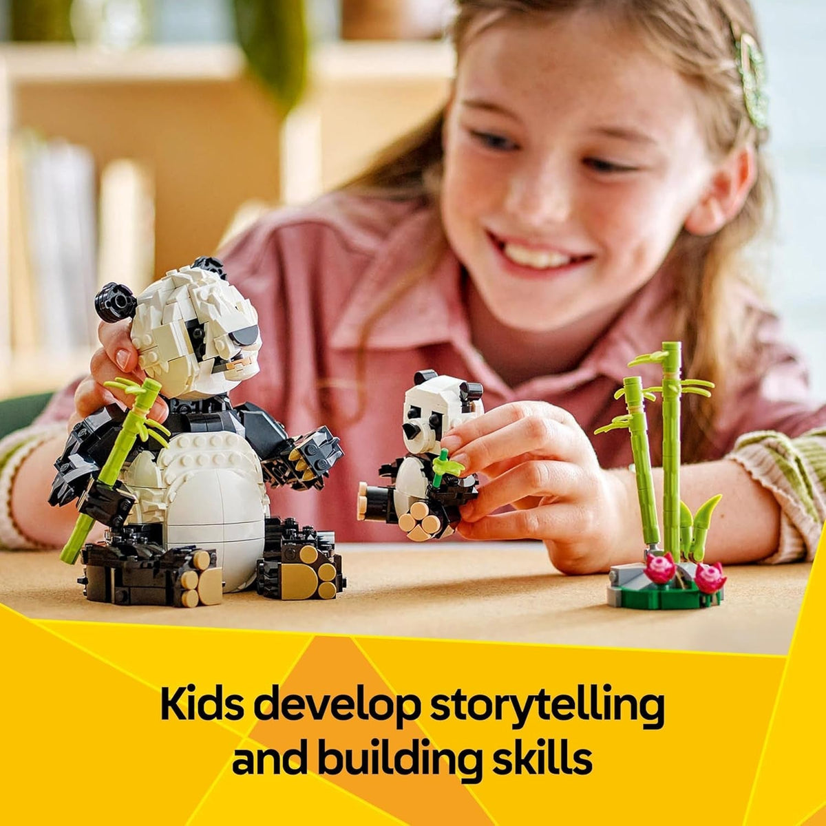 Creator 3In1 Wild Animals: Panda Family Toy - Transforms into Penguin Figures or Orca Whale Toys - Building Set for Nature-Loving 8+ Year Old Girls & Boys - Creative Birthday Gift - 31165