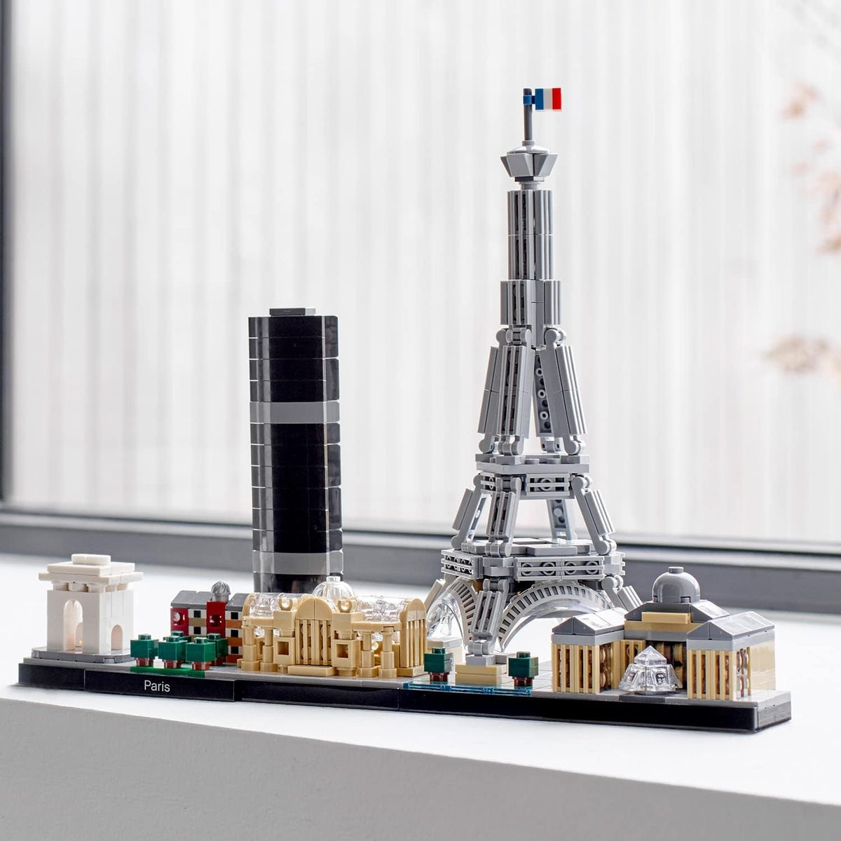 Architecture Paris Model Building Set for Adults with Eiffel Tower and the Louvre Model, Skyline Collection, Office Home Décor, Collectible Gift Idea for Women, Men, Her or Him 21044