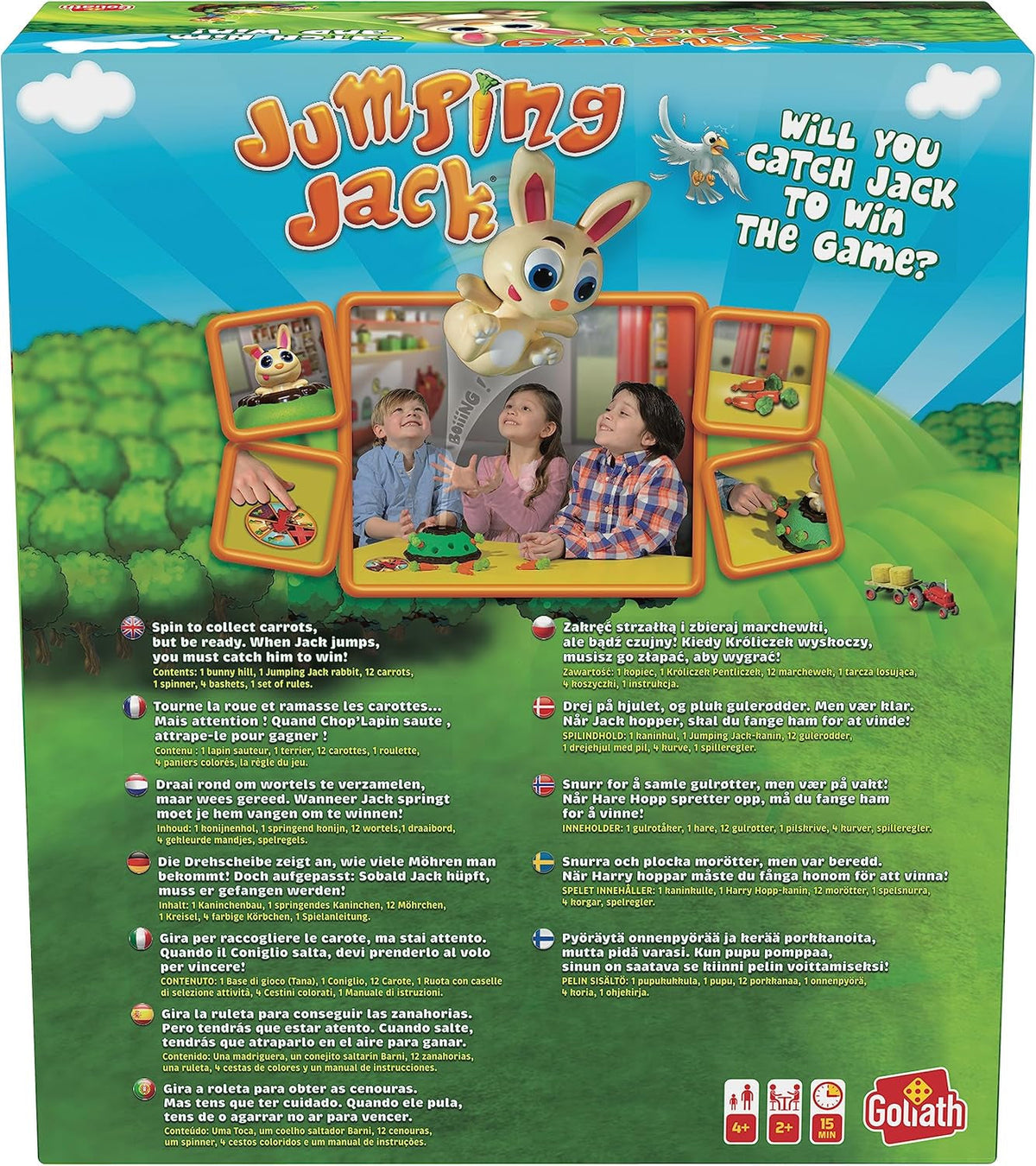 Jumping Jack, Board Game with Rabbits from 4 Years, Board Games for 2 to 5 Players